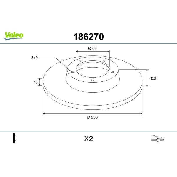 BRZDOVÝ KOTOUČ 2x VALEO 186270