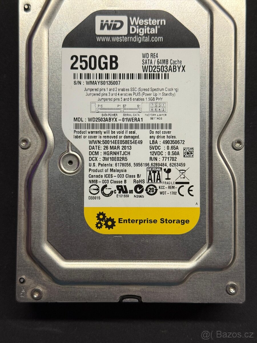 WD 250GB HDD disk 3,5"