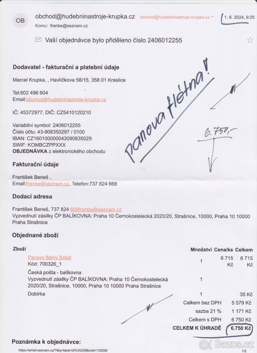 panova flétna