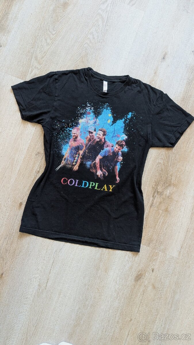 Černé tričko merch Coldplay