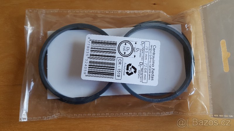 plastové středící kroužky 79,5 > 72,6 mm, sada 4ks