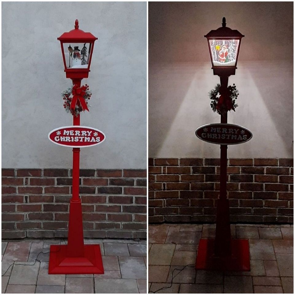 180 cm vysoká vánoční sněžící a hrající lampa - nové