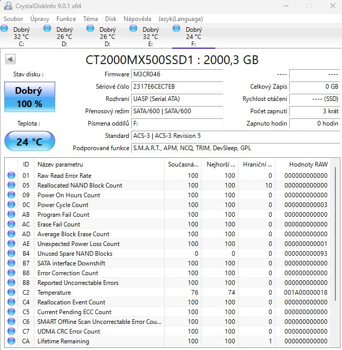 2x SATA SSD micron MX500 2TB