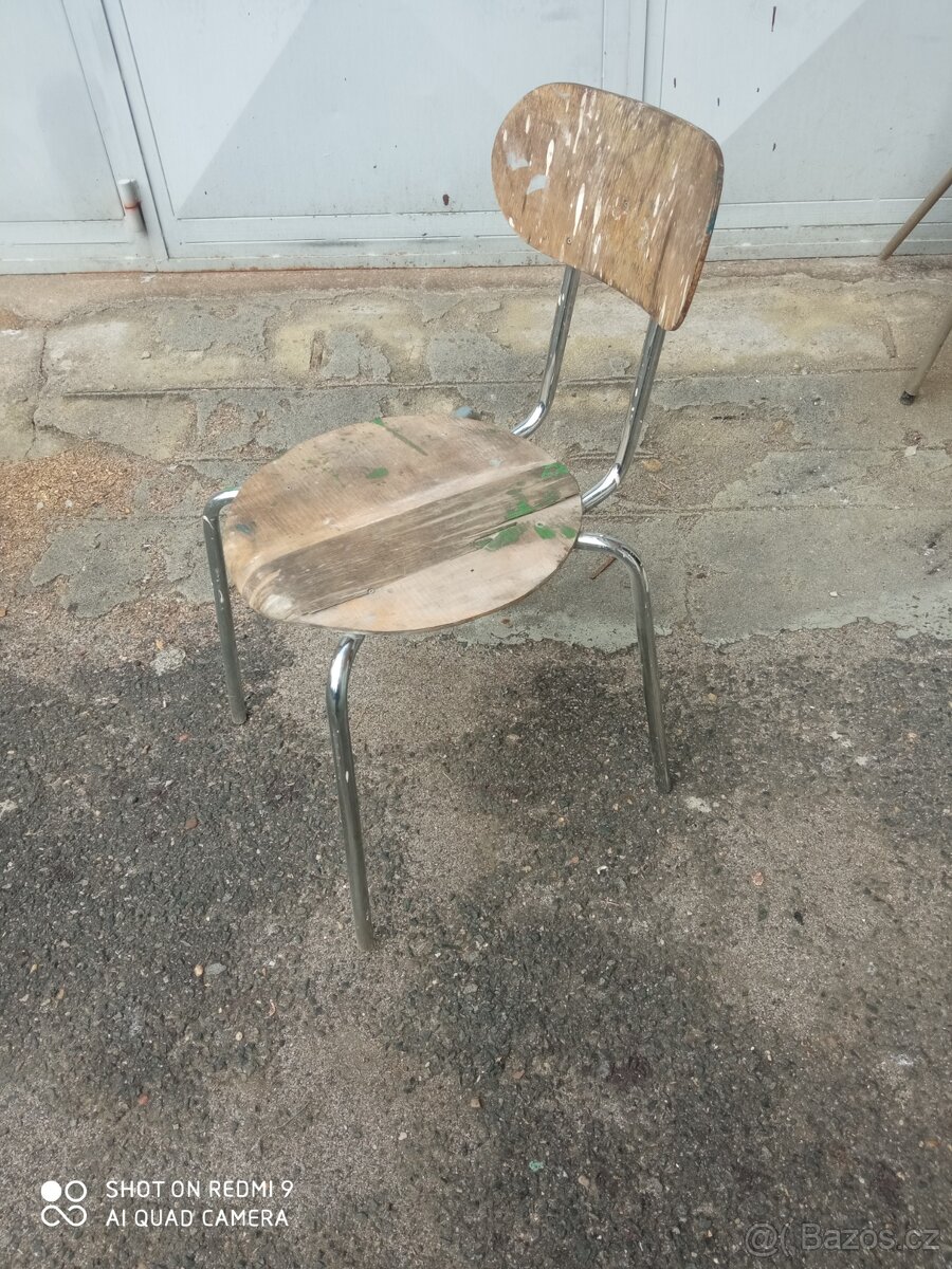 Židle trubková chrom