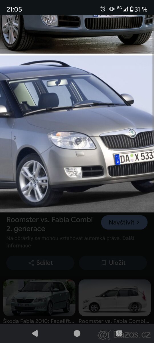 Škoda Roomster koupím