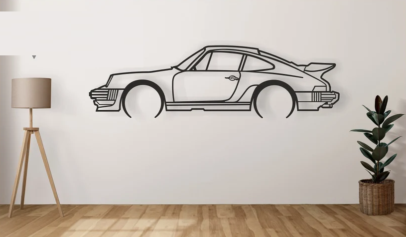 Porsche 911 930 Turbo kovový obraz 150cm