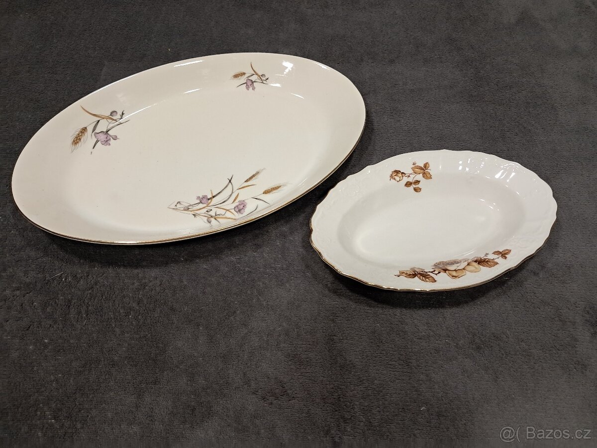 Porcelánové oválné servírovací talíře - Bernadotte