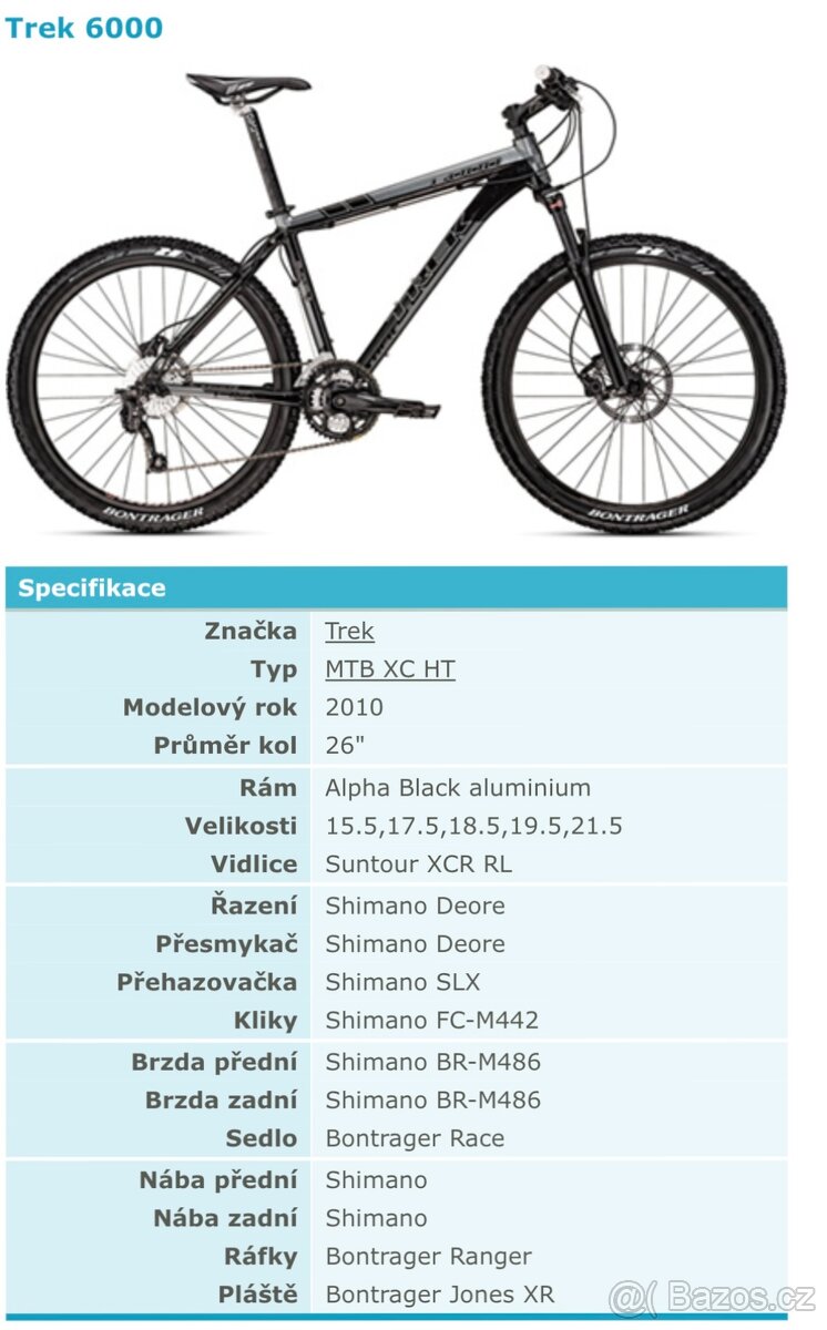 Horské kolo Trek 6000, velikost 21,5"