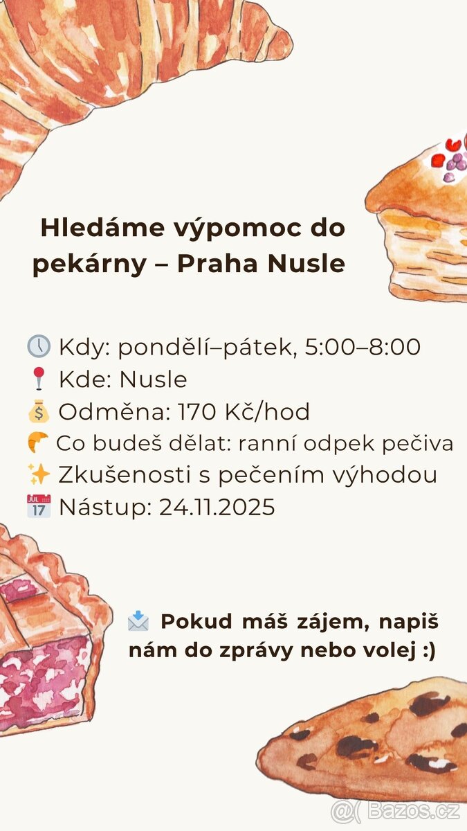 Výpomoc do pekárny - brigáda
