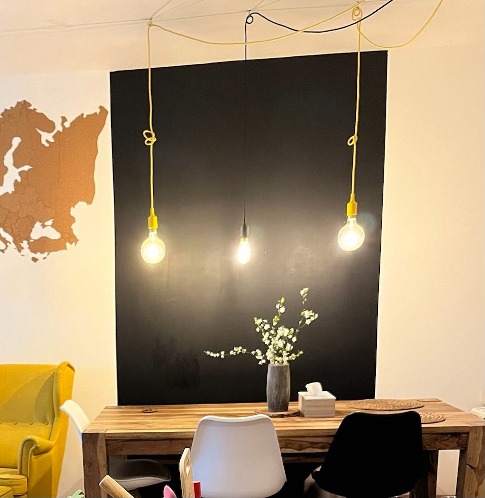 Závěsný stropní lustr + vintage žárovky IKEA