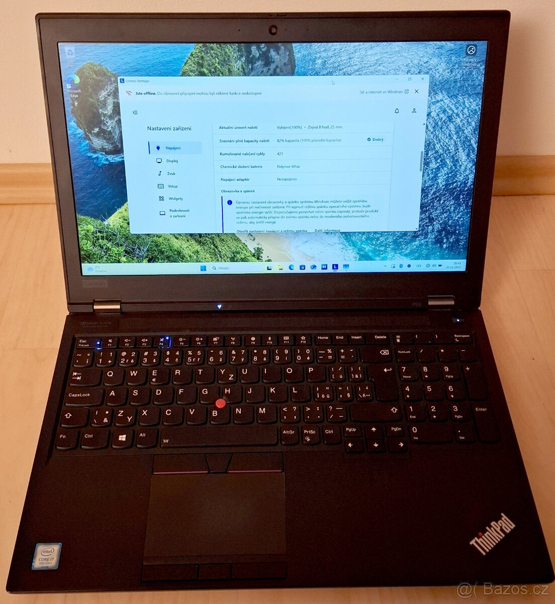 Lenovo P53, i7-9750H, 32GB, Quadro T2000, W11Pro,MS Off.2024