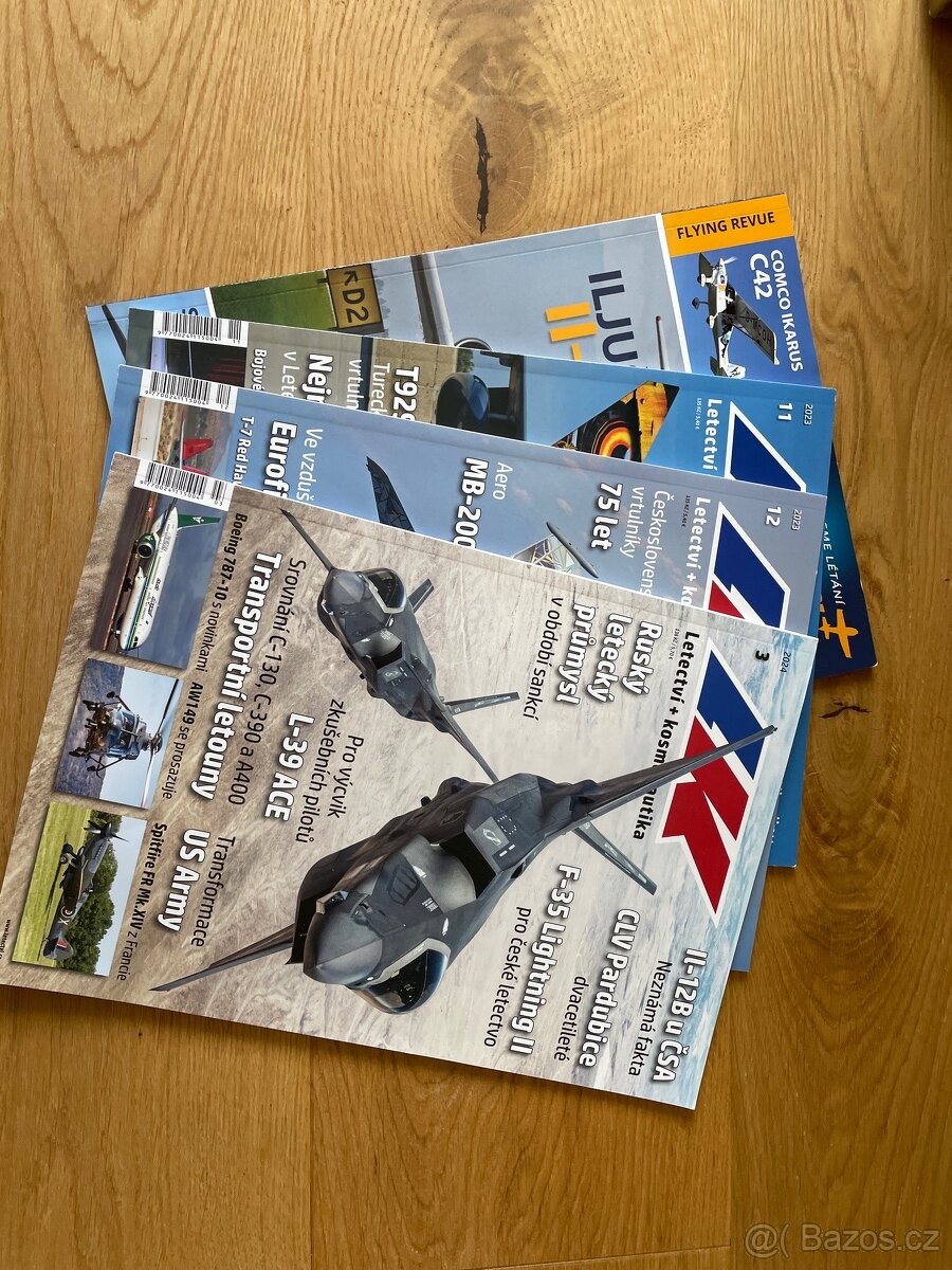 3 časopisy Letectví + kosmonautika + Flying revue