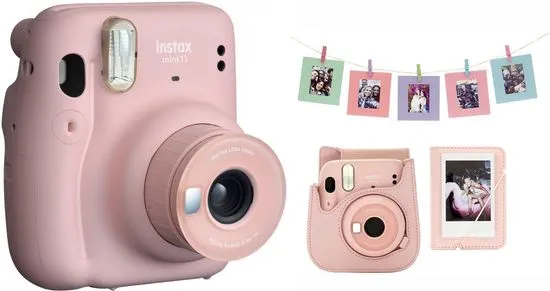 Fujifilm Instax Mini 11 pink + accessory kit + 15 snímků