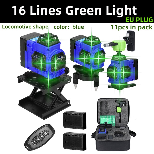 Nový samonivelační laser 4D 16 linek, 2 baterie, Do