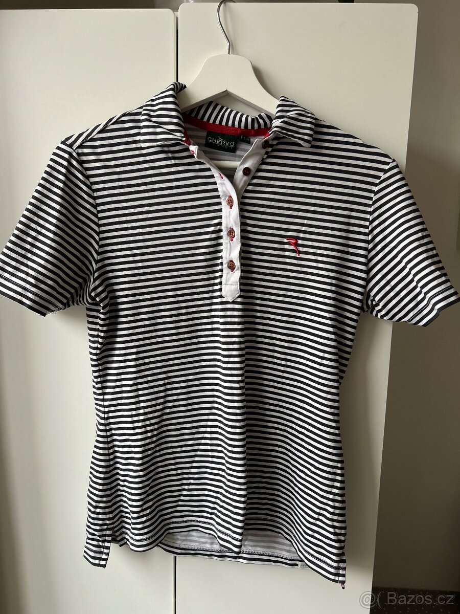 Pruhované golfové polo triko Chervo