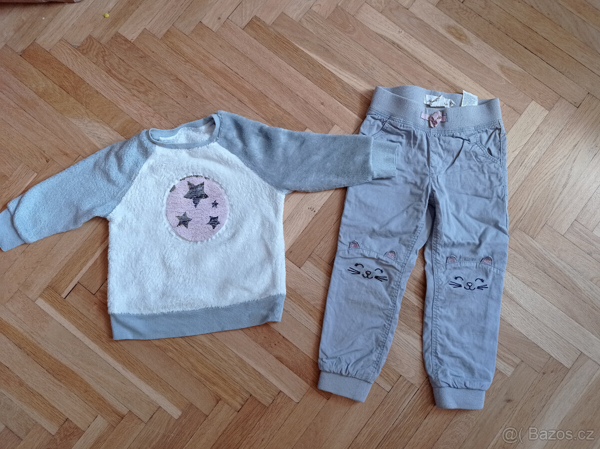 komplet - podšité kahoty a mikina 98/104