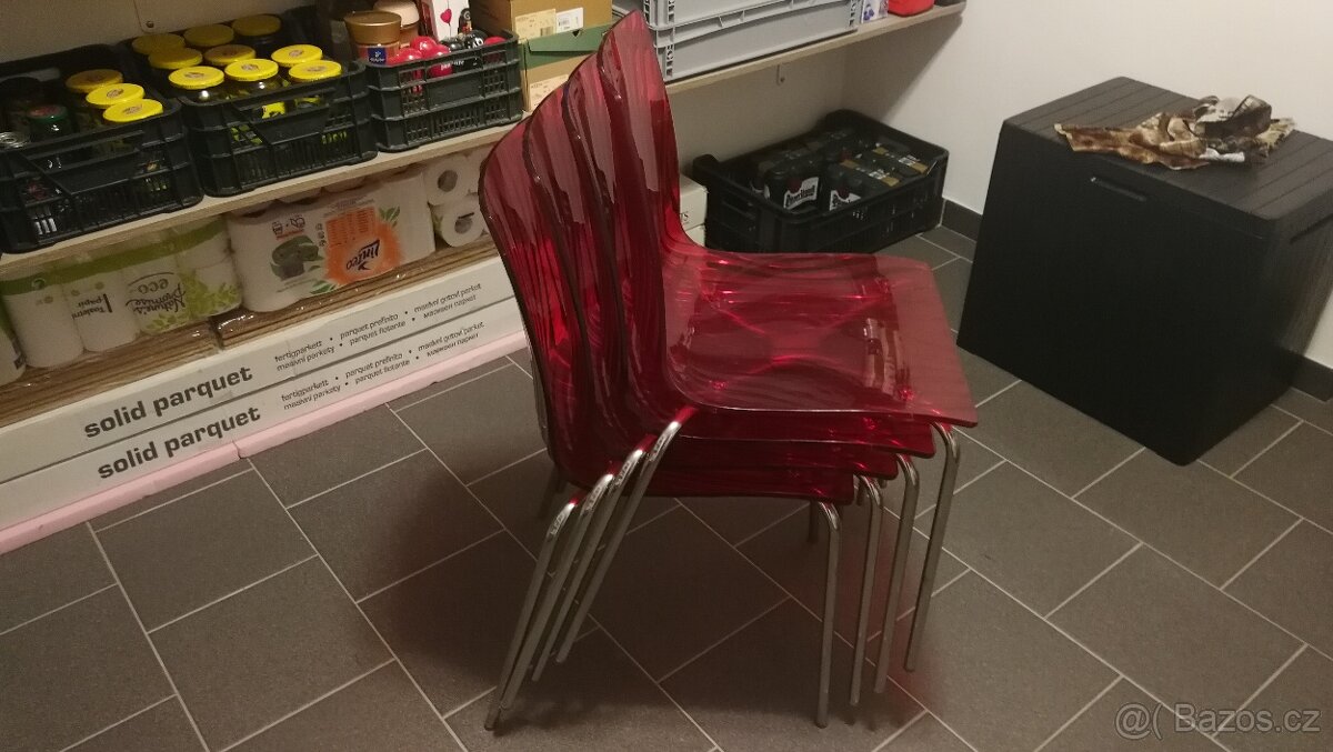 židle červené 4ks