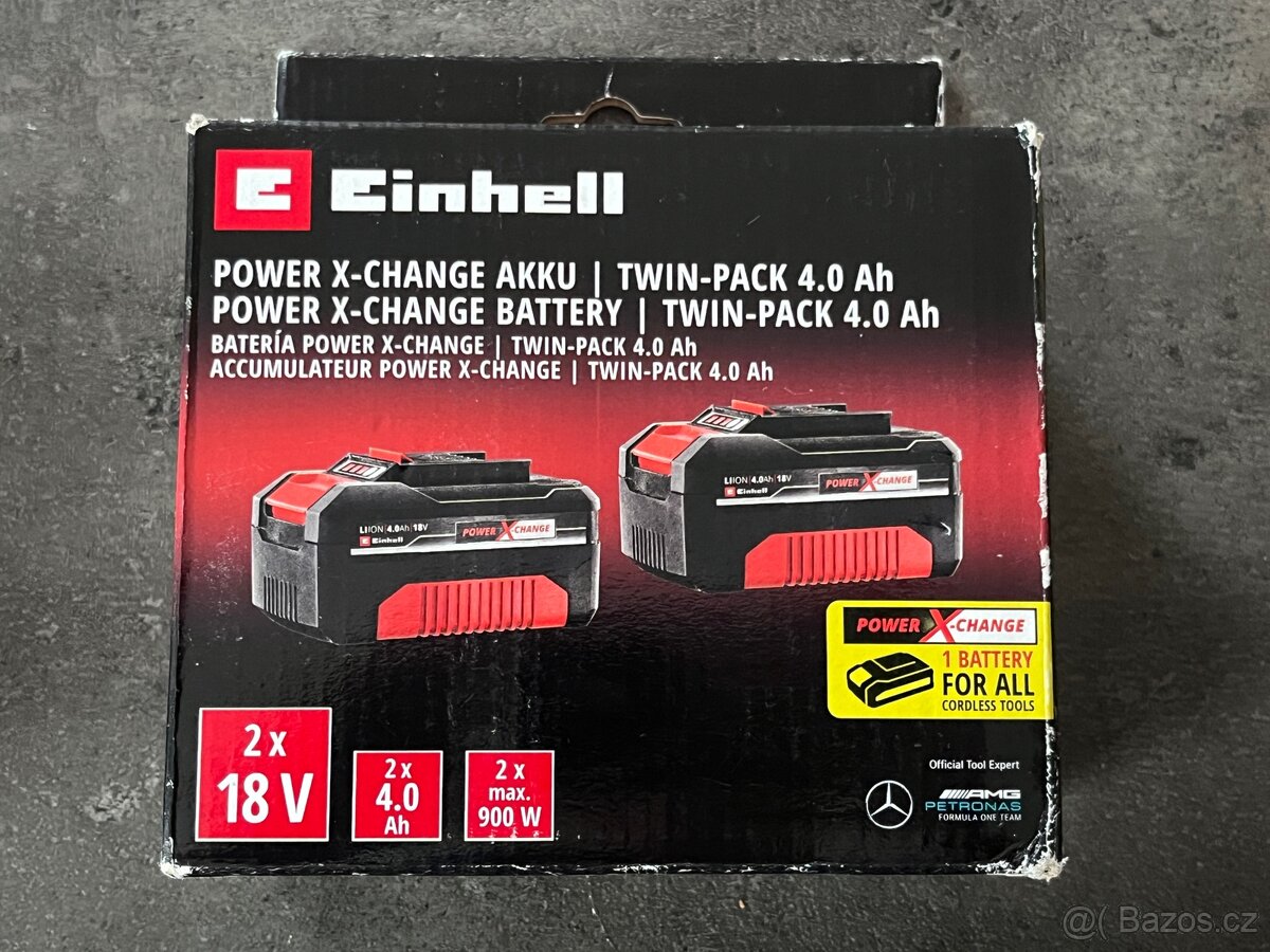 EINHELL sada akumulátorů, 2x 18V, 4Ah (4511489), nepoužité