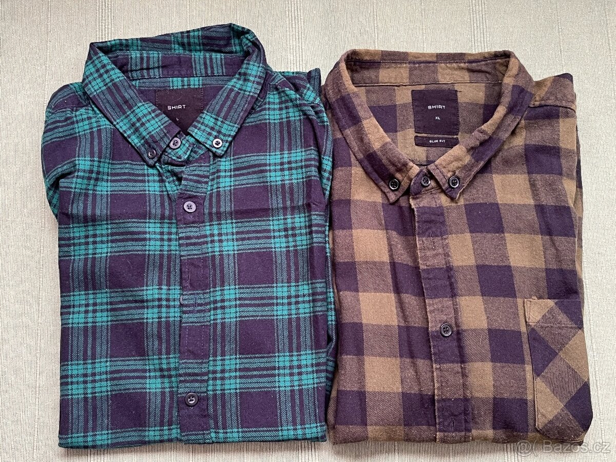 2x pánská košile s krátkým rukávem
