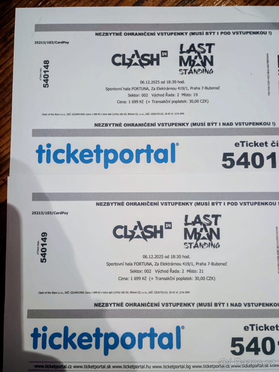 2ks vstupenek Clash