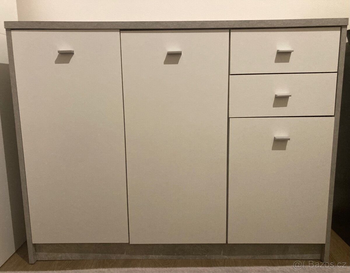 Komoda bílá/beton