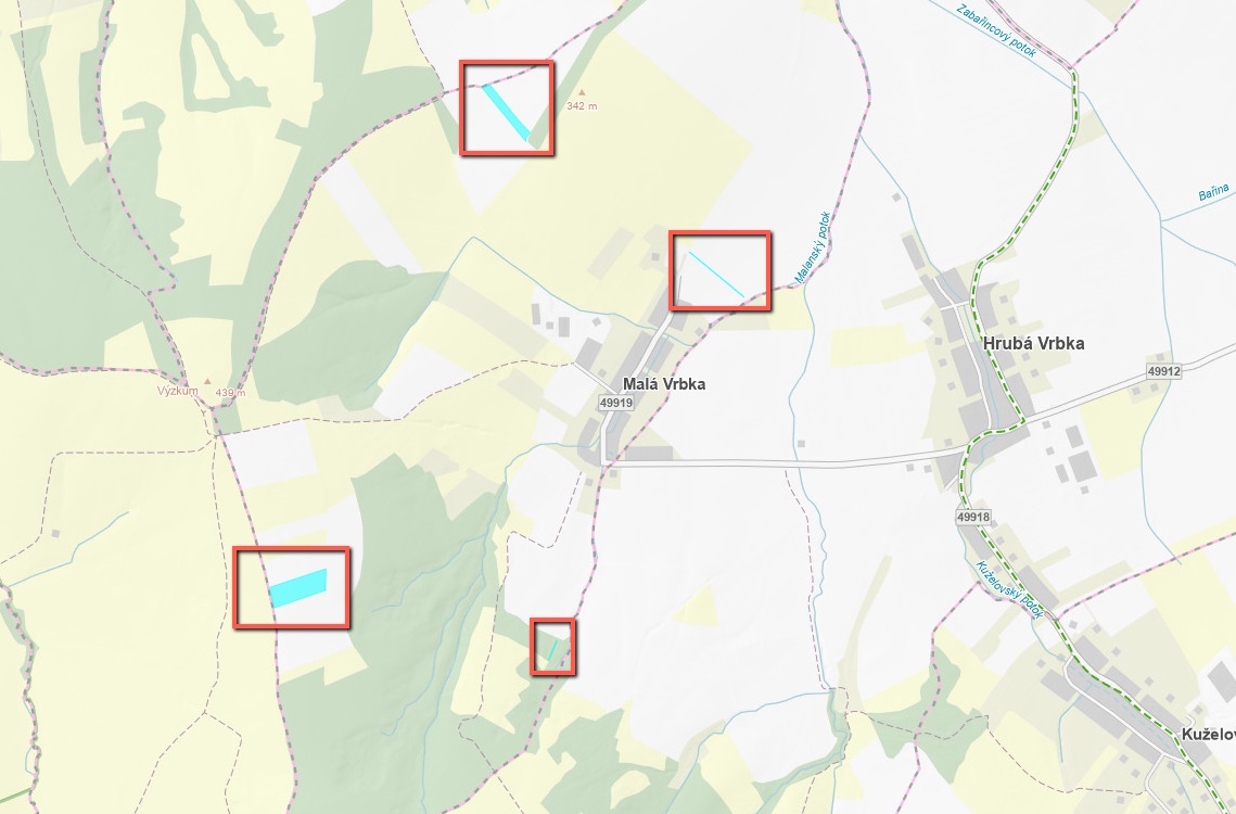 Prodej polí a luk 12 012 m2 - Malá Vrbka