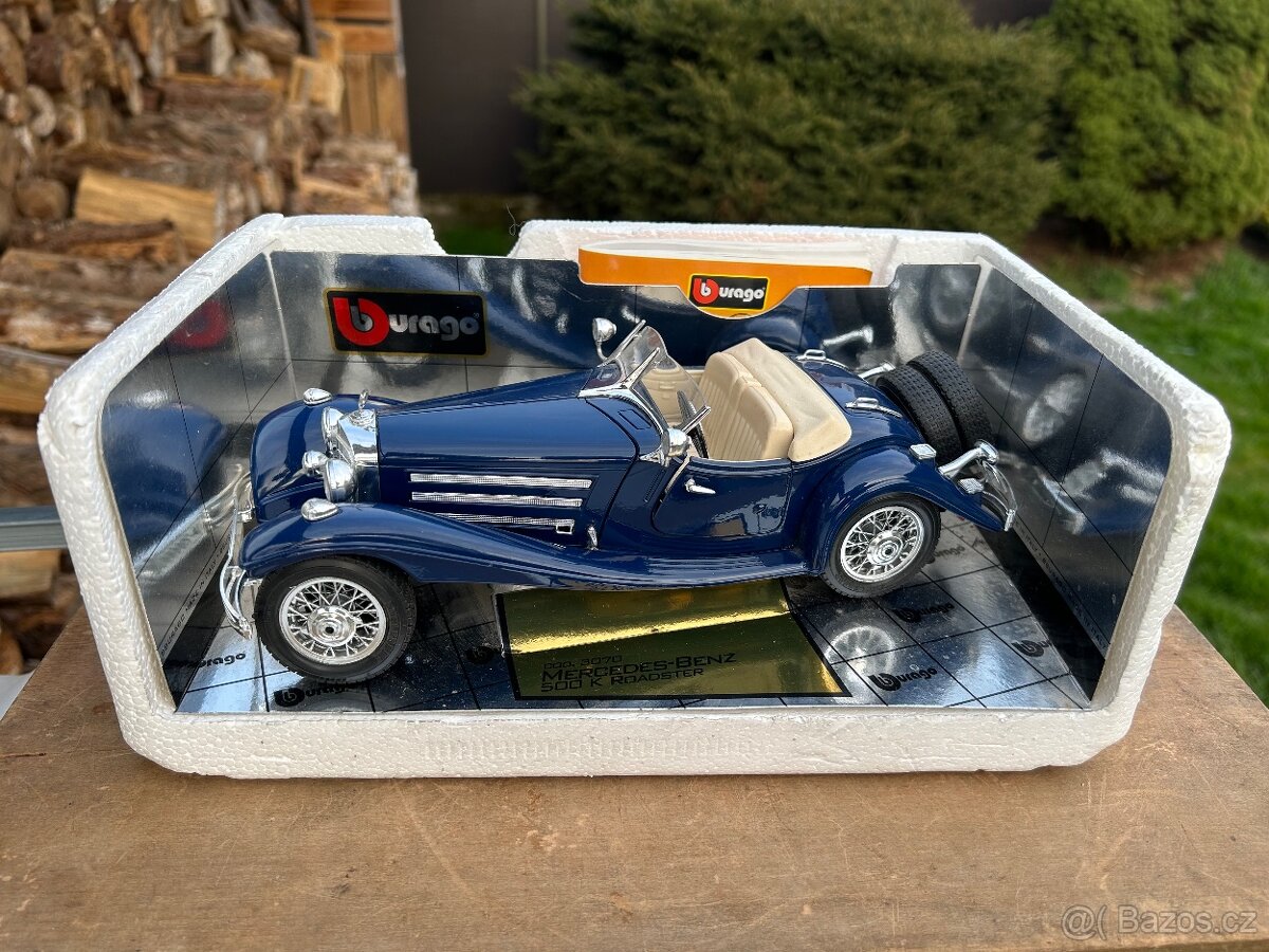 Sběratelský kousek Bburago Mercedes-Benz 500 K Roadster