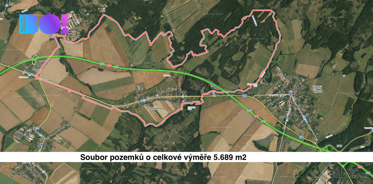 Prodej pole, 5689 m², Daskabát