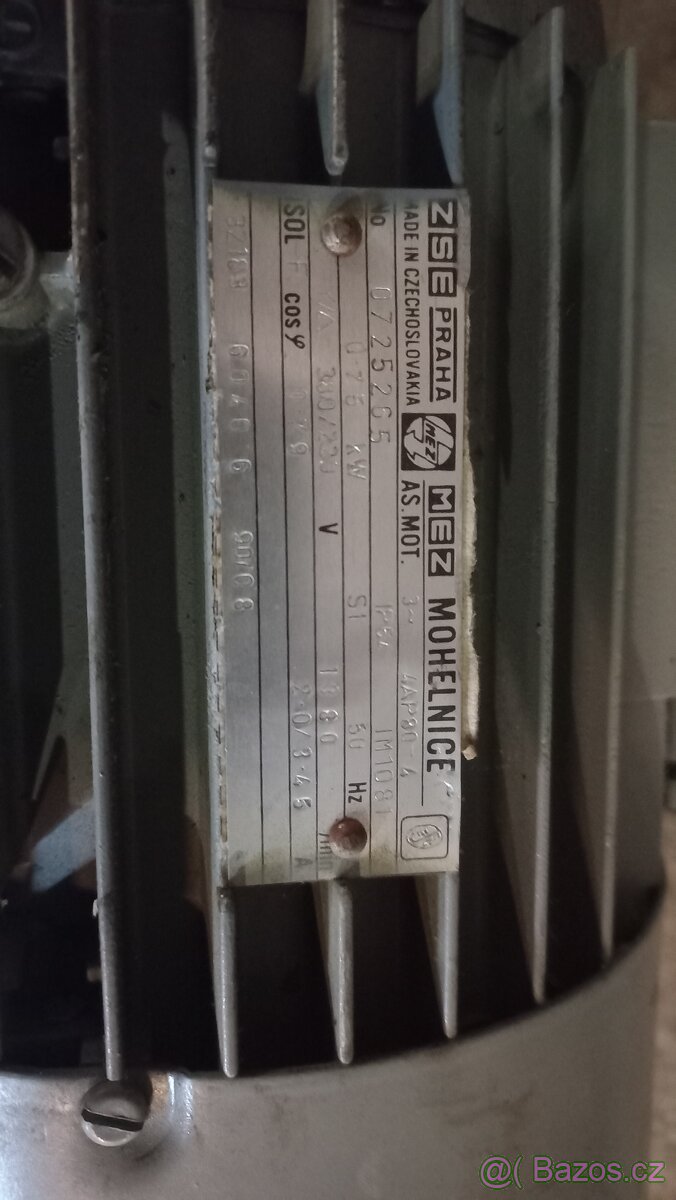Elektromotor Mohelnice 0,75 kw,1380 ot. 380/220 v.