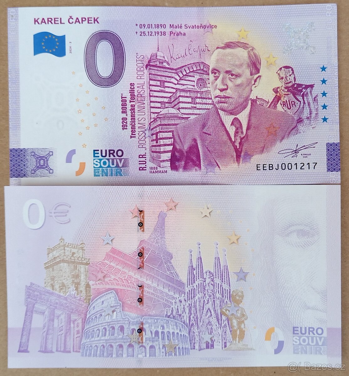 0 Euro Souvenir Karel Čapek