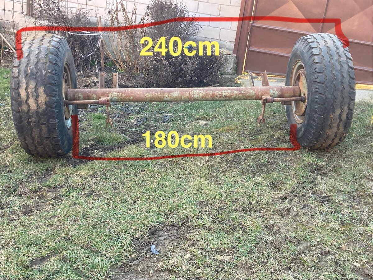 Bržděna náprava “BEZ KOL” z HORALU ( sběrací vůz)