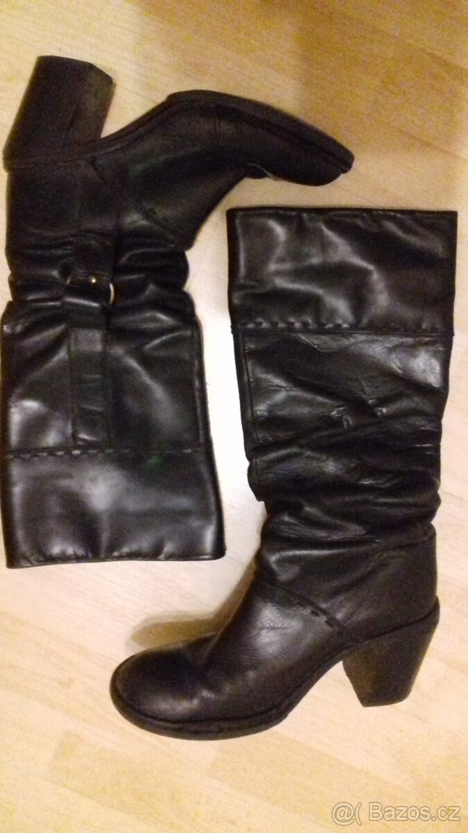 Černé kožené kozačky vel. 40 - Ara