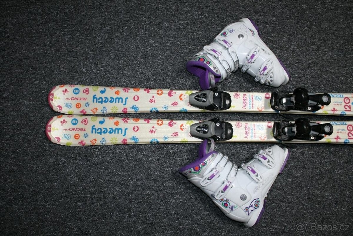 dívcí lyže tecno 120 cm , lyžáky