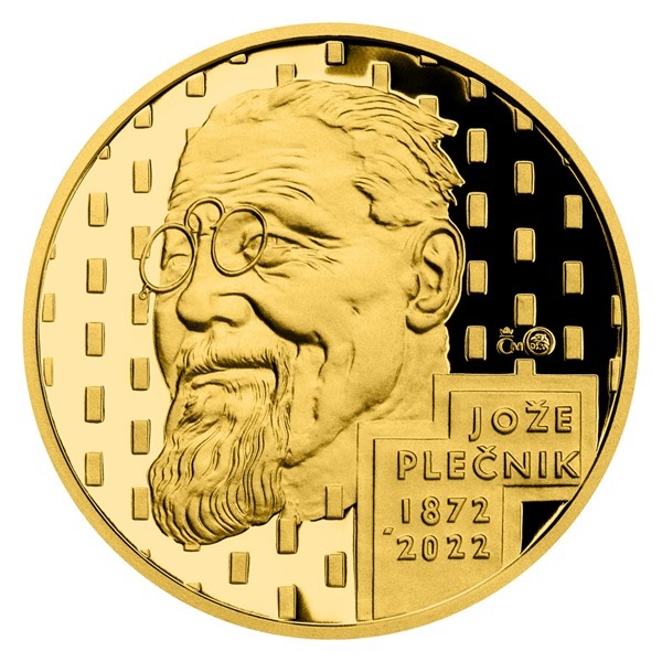 Zlatá půluncová medaile Jože Plečnik proof