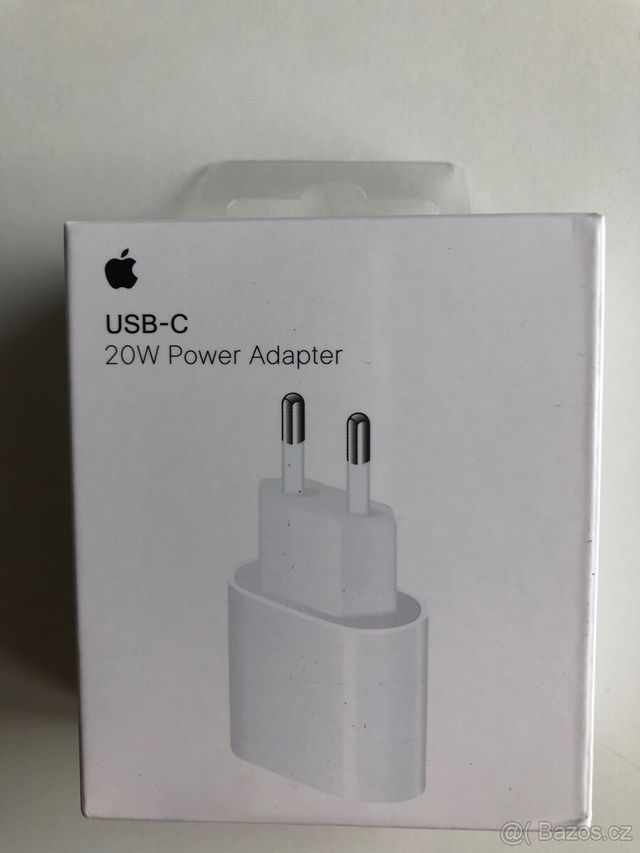 USB-C napájecí adaptér pro iPhone a kabel.