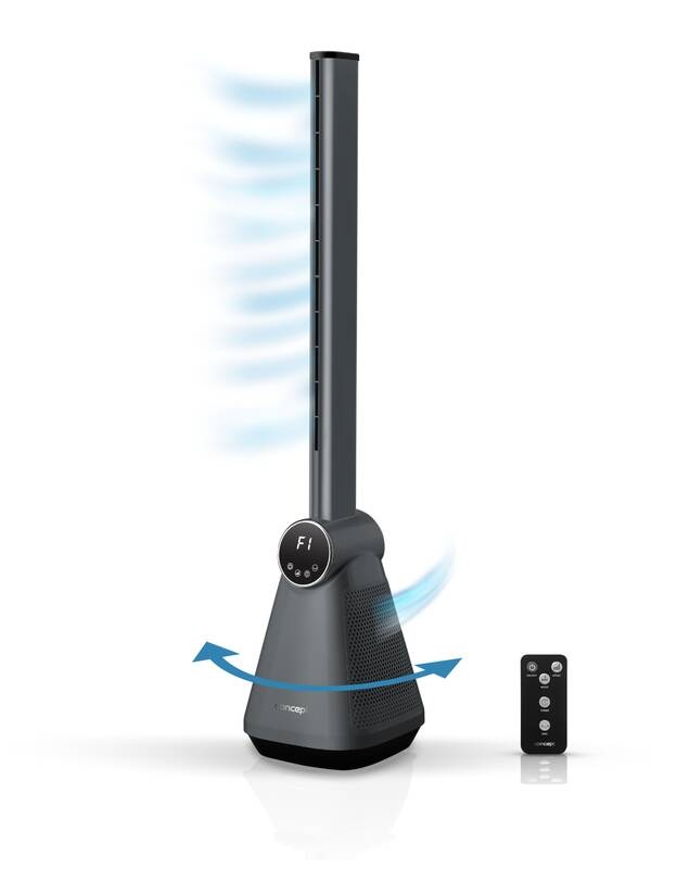 Téměř nepoužívaný otočný sloupový ventilátor zn. Concept