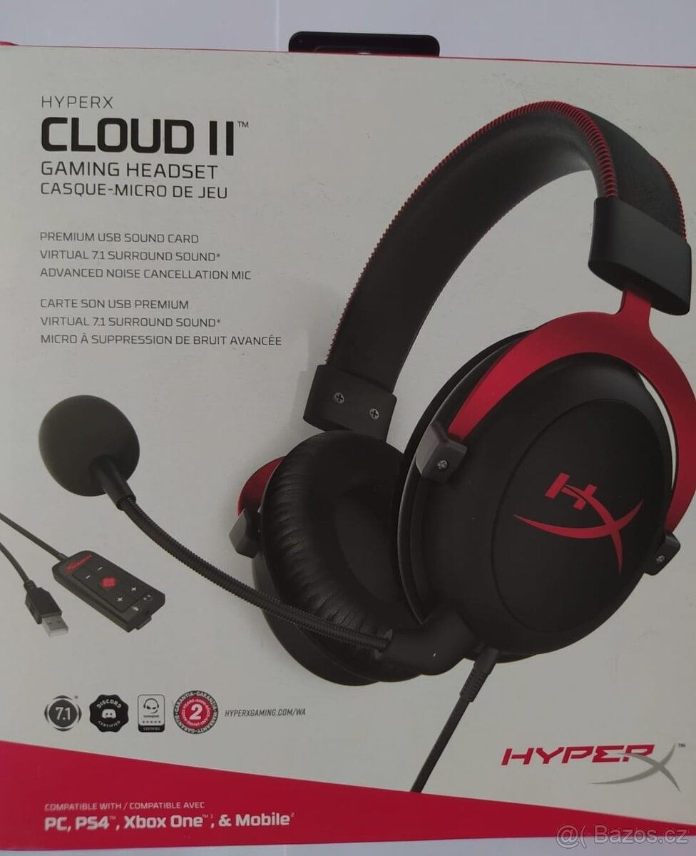 Herní sluchátka HyperX Cloud II Red