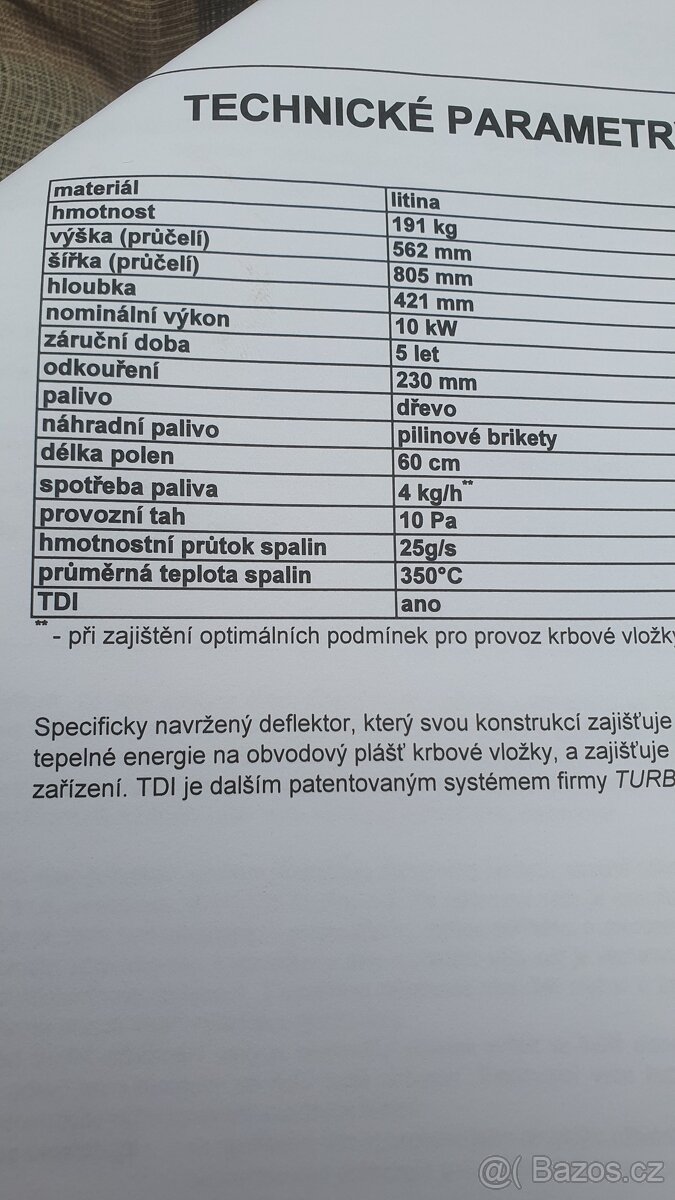 Krbová vložka  Turbo Fonte