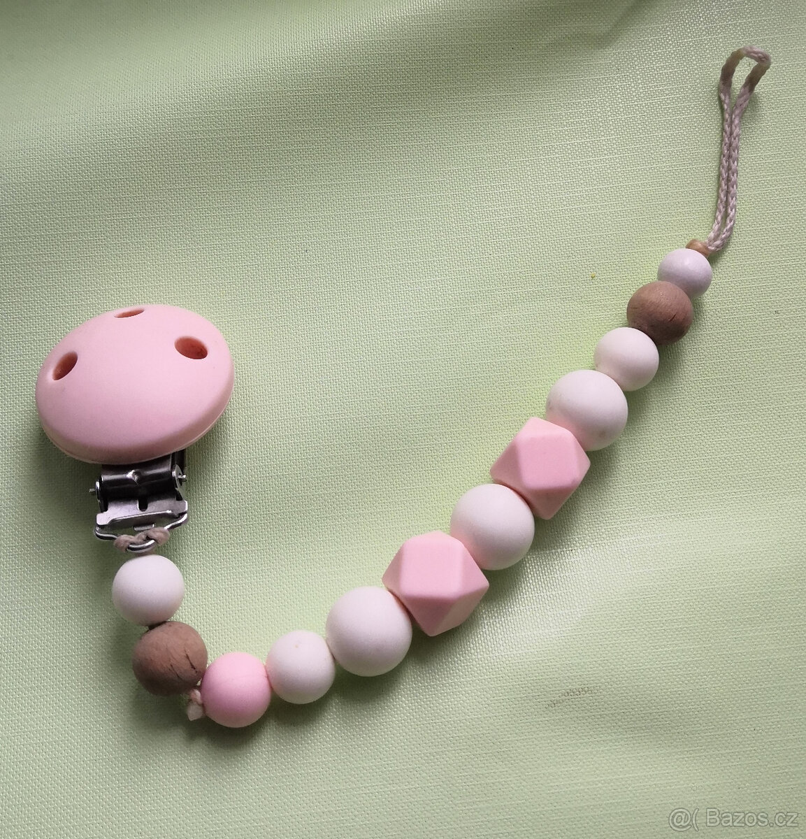 Klip na dudlík silikonový (růžový, holka)