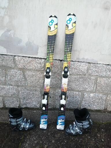 lyže 130 + lyžáky 24.5