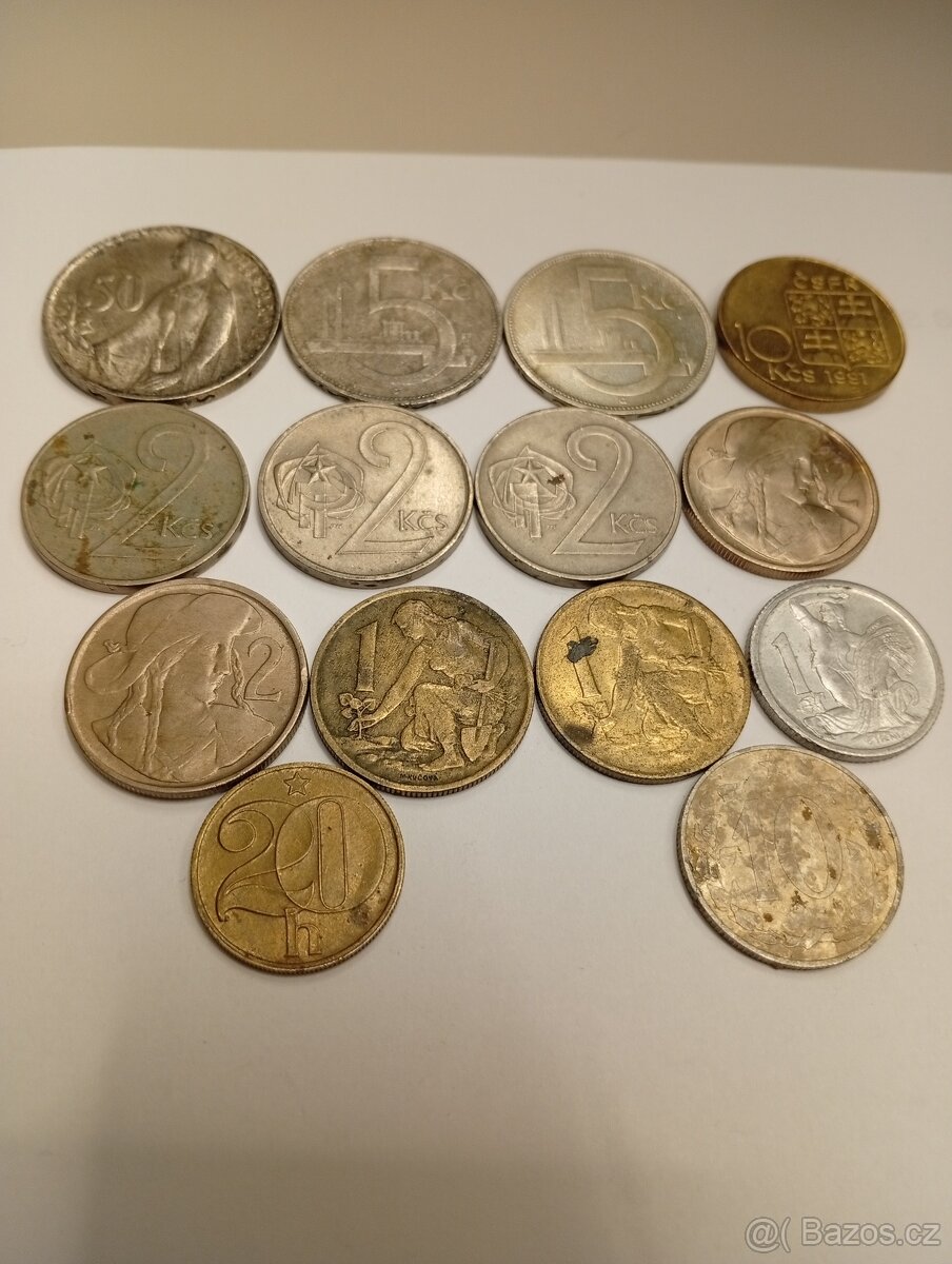 KONVOLUT MINCÍ ČESKO SLOVENSKO A STŘÍBRNÉ MINCE
