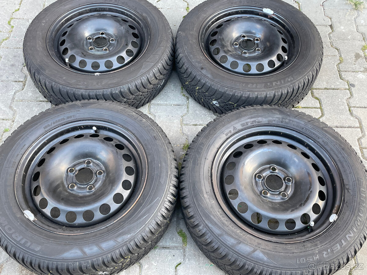 Zimní sada 5x100 Škoda Volkswagen 185/65 R15 Falken Eurowint