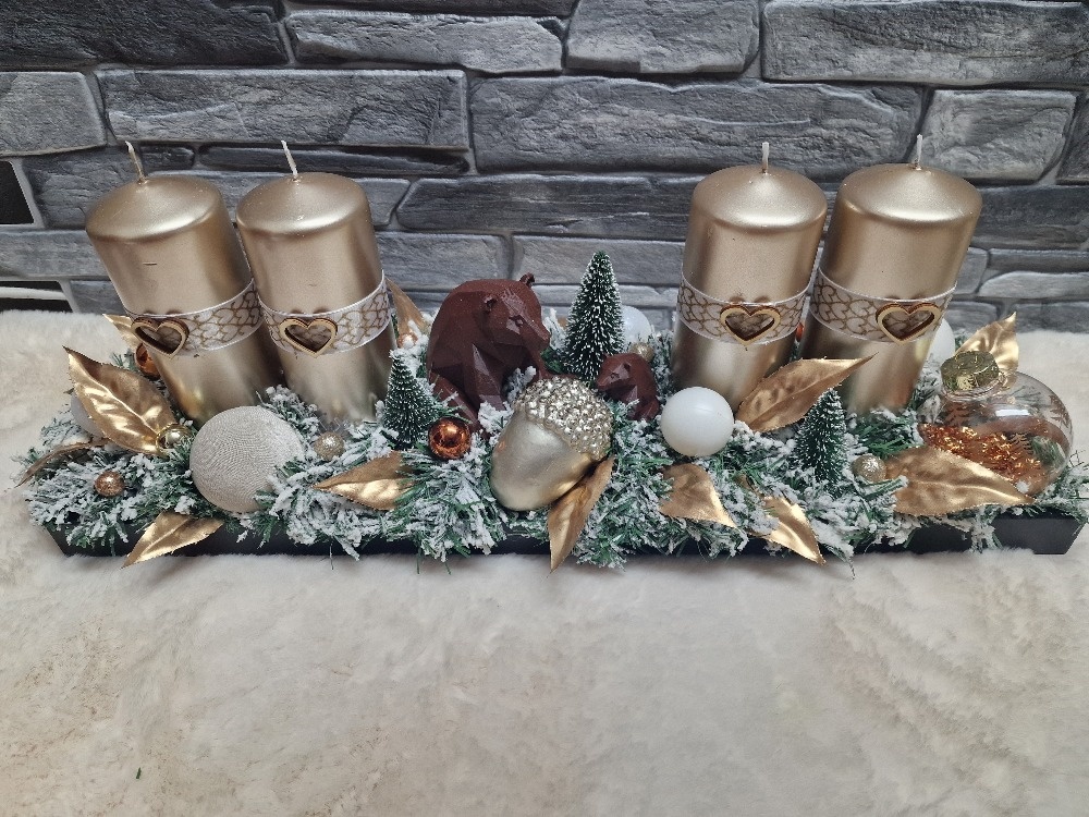 Adventní svícen - medvědi