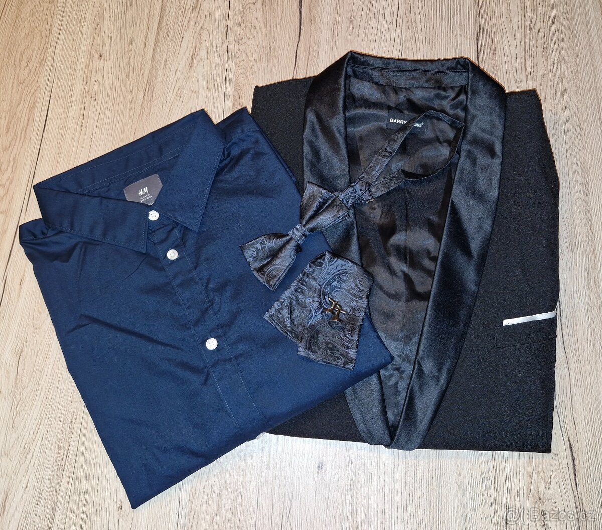 Nový pánský set sako,košile,motýlek vel.XXL