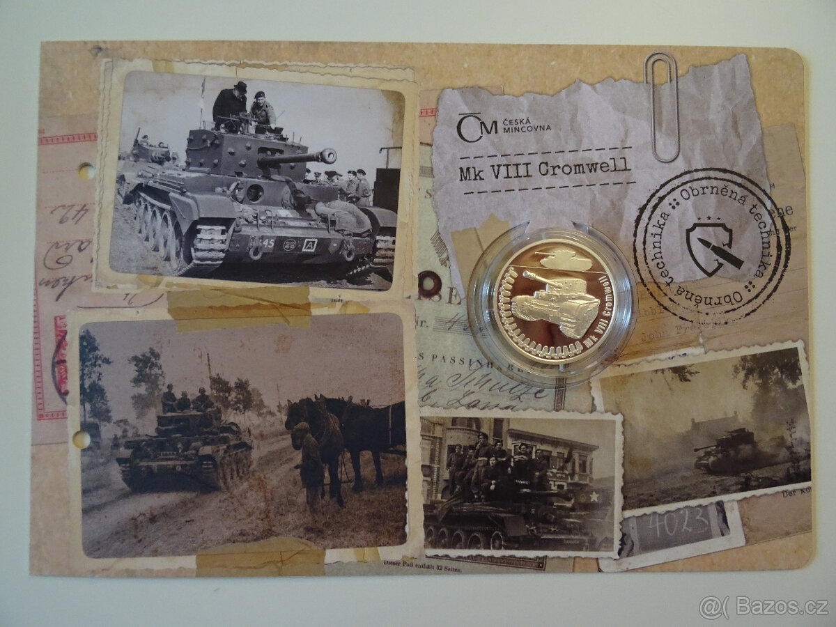 Stříbrná mince Obrněná technika - Mk VIII Cromwell proof