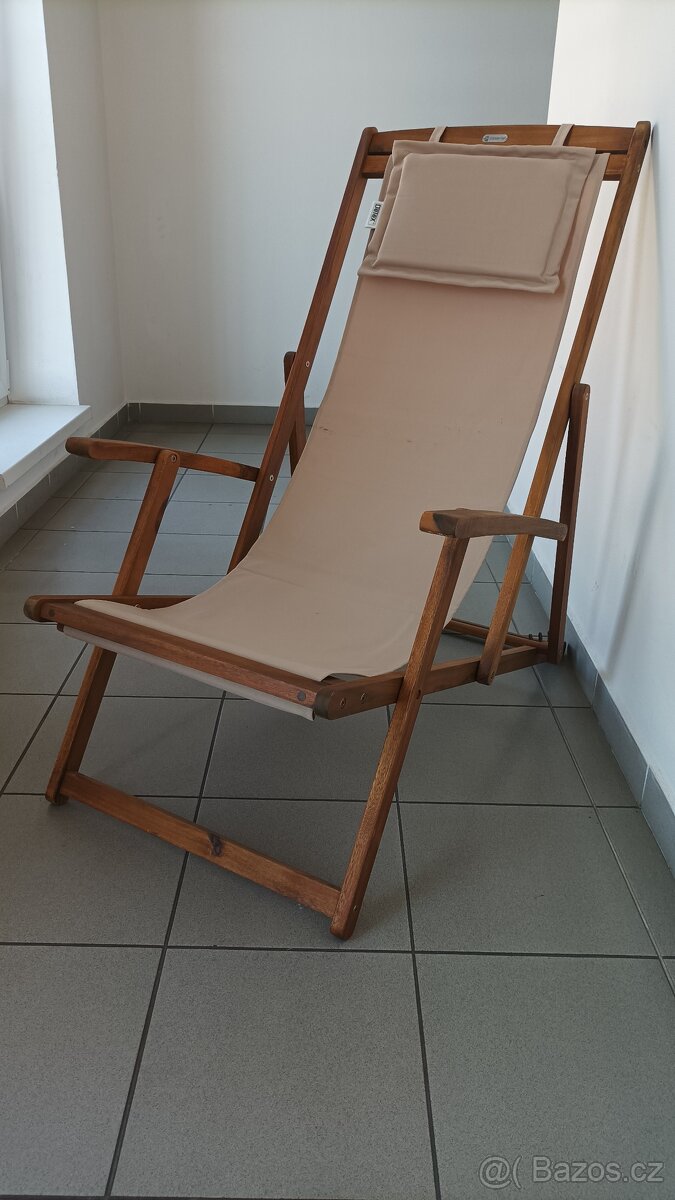 Zahradní dřevěná křeslo/lehátko