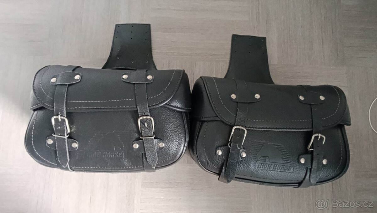 Kožené moto brašny 2x27L