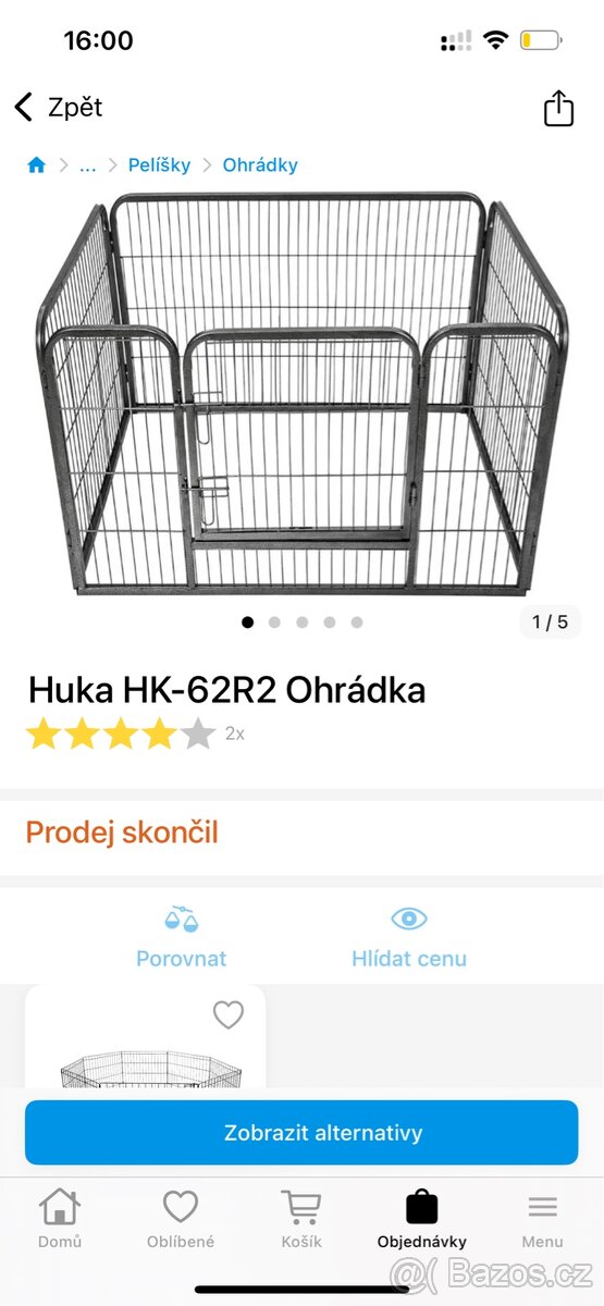 Ohrádka pro psa HUKA 70x120x85