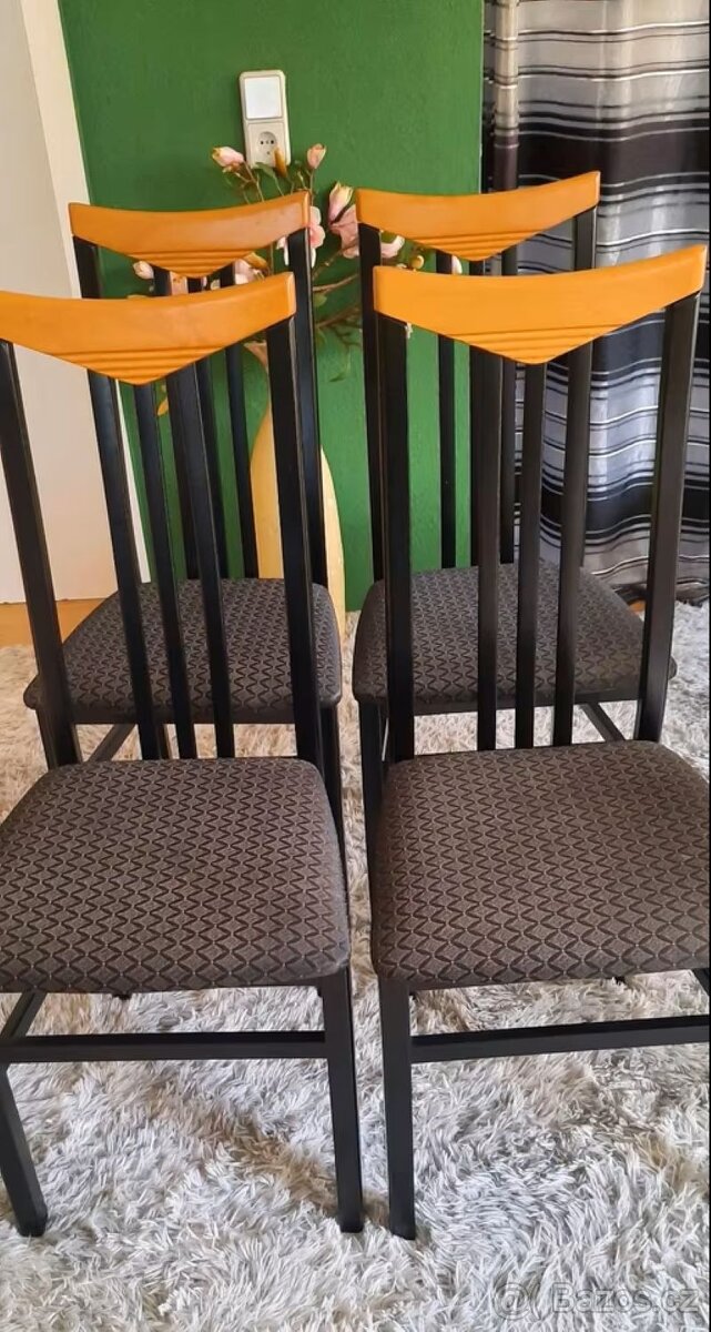 Židle jídelní masivní - 4 ks