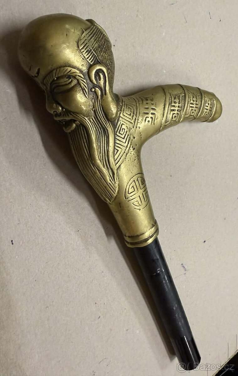 Bronzová rukojeť špacírka - hůlka